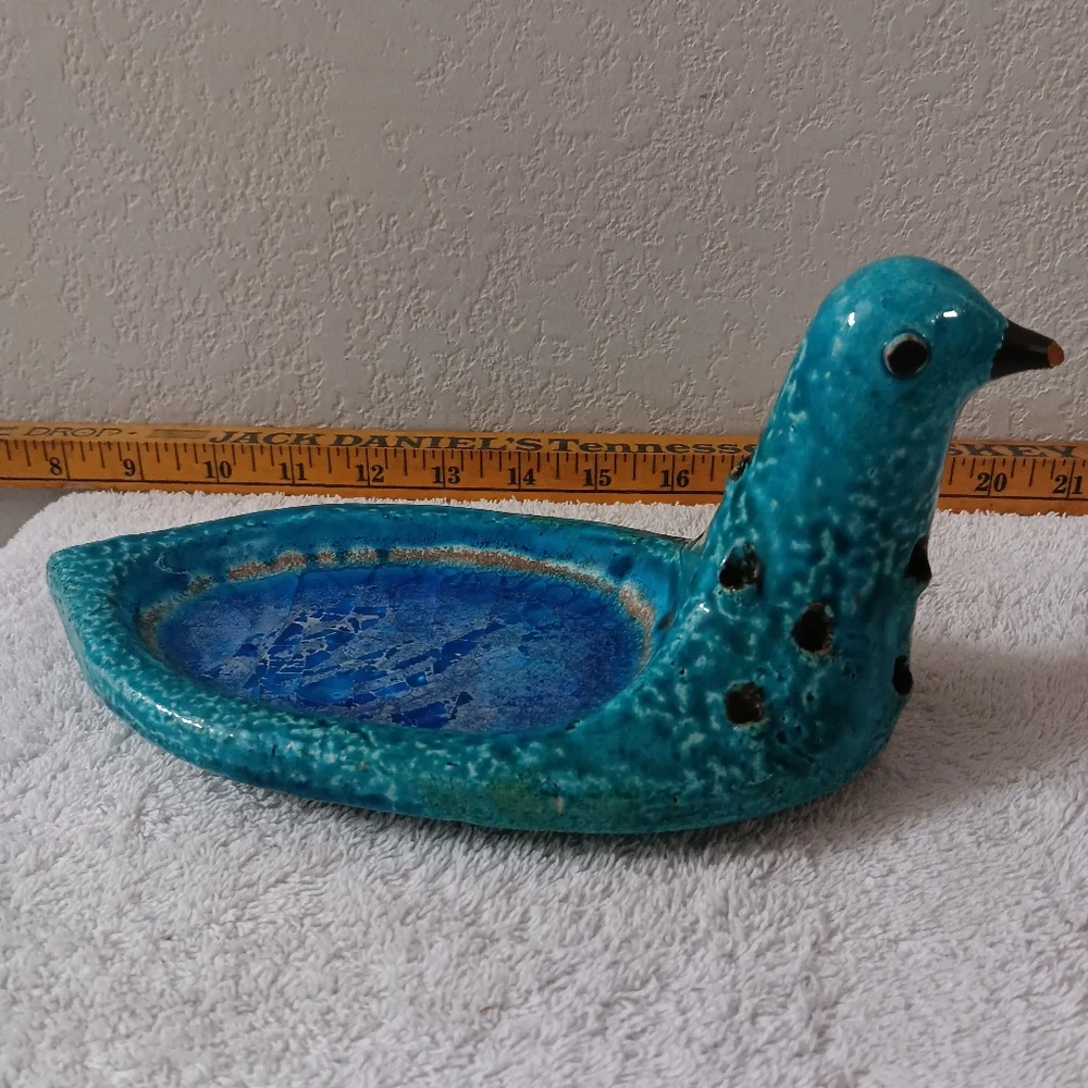 Ceramic Blue Bird Feeder